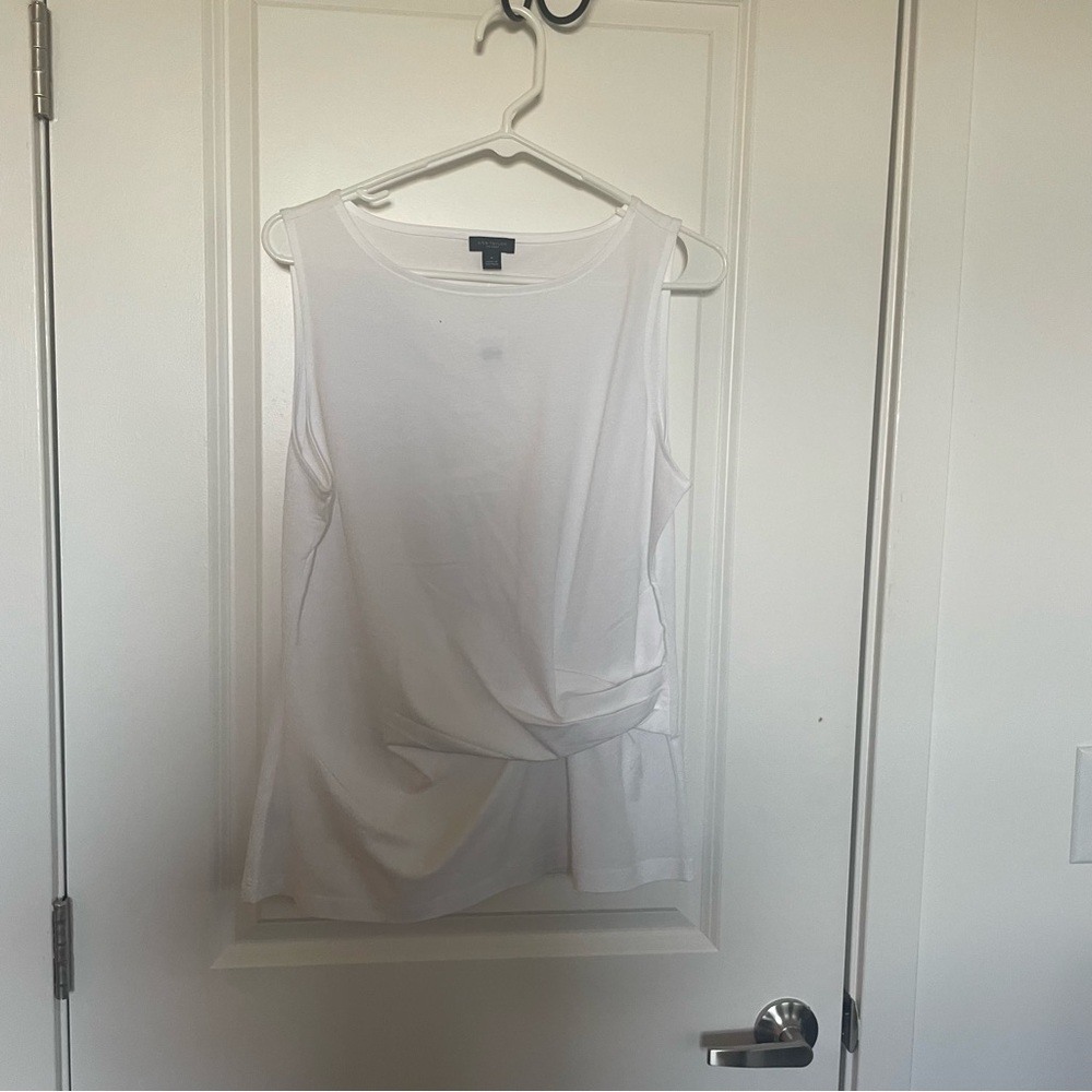 Ann Taylor White Sleeveless Blouse